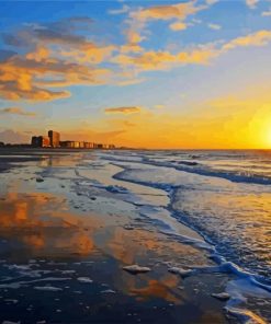 Ostend Beach at Sunset paint by numbers