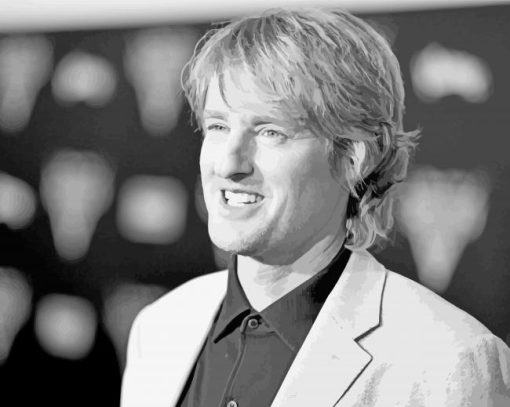 Owen Wilson Black and White paint by numbers