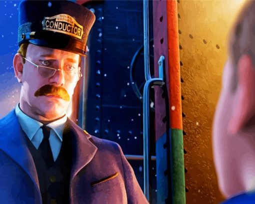 Polar Express Conductor paint by numbers