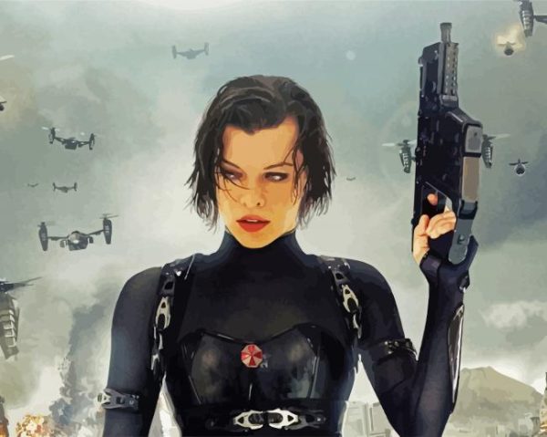 Resident Evil Movie Character paint by numbers