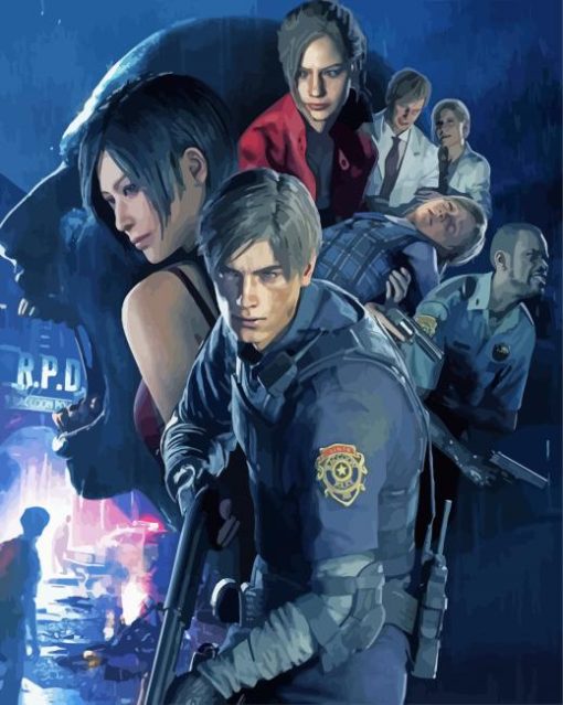 Resident Evil Video Game Characters paint by numbers