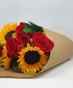 Roses and Sunflowers Bouquet paint by numbers