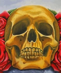 Scary Skulls and Roses paint by numbers