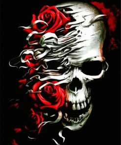 Skulls and Red Roses paint by numbers