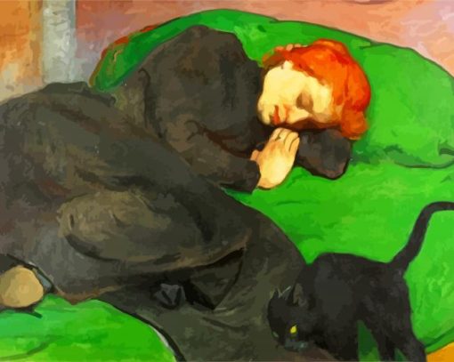 Sleeping Woman on Bed paint by numbers