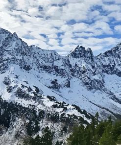 Snowy Mountains in North Cascades National Park paint by numbers