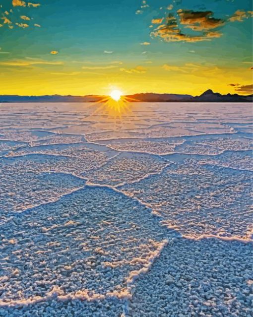 The Bonneville Salt Flats Sunset paint by numbers