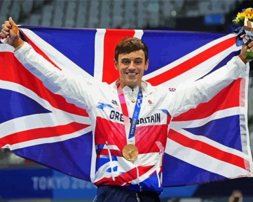 Tom Daley British Champion paint by numbers