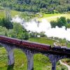 Trains On Viaduct paint by numbers