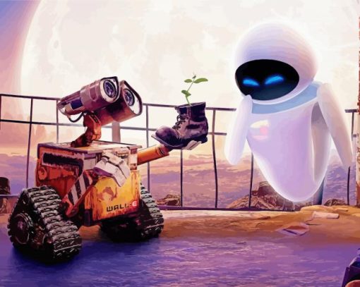 Wall E and Eve paint by numbers