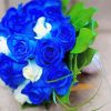 White And Blue Flowers Bouquet paint by numbers