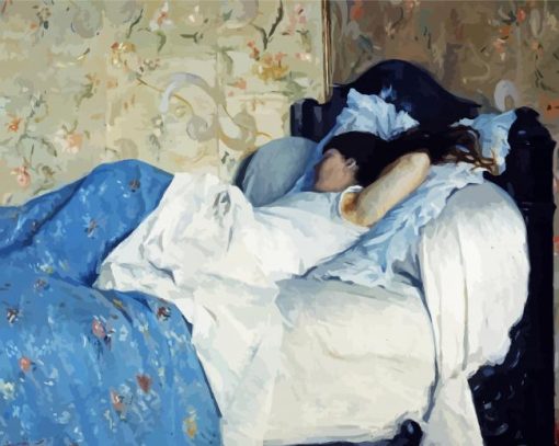 Woman Sleeping on Bed Art paint by numbers