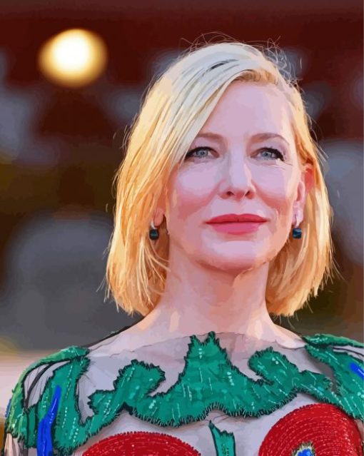 Actress Cate Blanchett paint by numbers