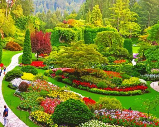 Aesthetic Butchart Gardens Landscape paint by numbers