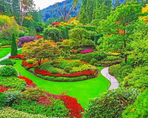 Aesthetic Butchart Gardens paint by numbers