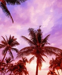 Aesthetic Sunset Palm Trees paint by numbers