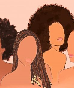 African Ladies with Afro Hair paint by numbers