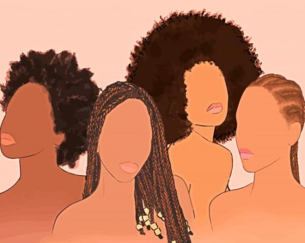 African Ladies with Afro Hair paint by numbers