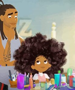 Afro Hair Girl paint by numbers