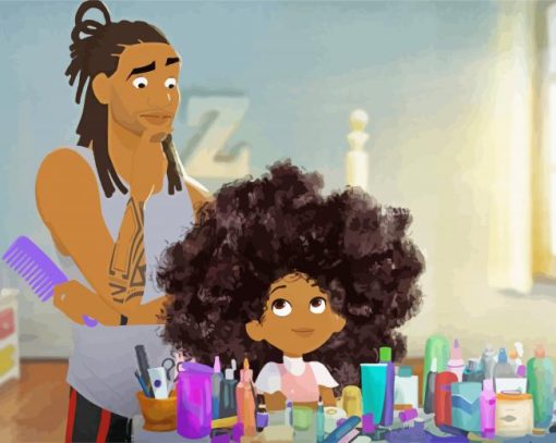 Afro Hair Girl paint by numbers