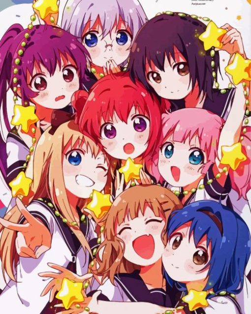 Anime Girls Yuru Yuri paint by numbers