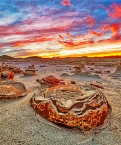 Beautiful Badlands Sunset paint by numbers