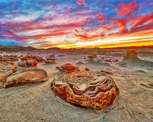 Beautiful Badlands Sunset paint by numbers