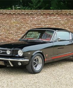 Black 66 Ford Mustang paint by numbers