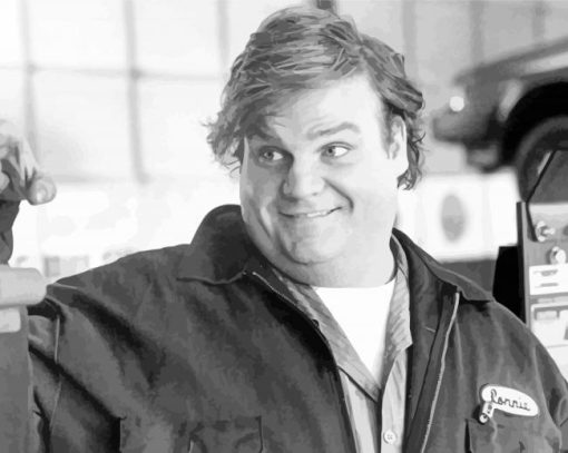 Black and White Chris Farley paint by numbers