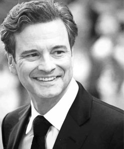 Black and White Colin Firth paint by numbers