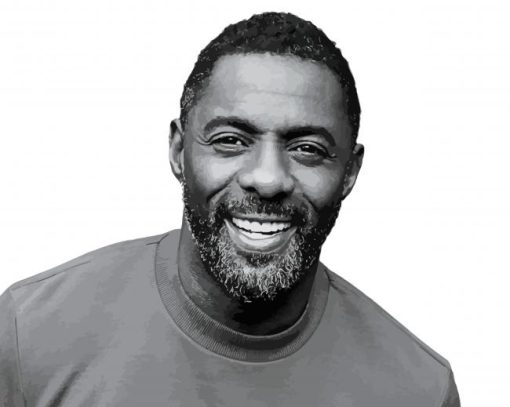 Black and White Idris Elba paint by numbers