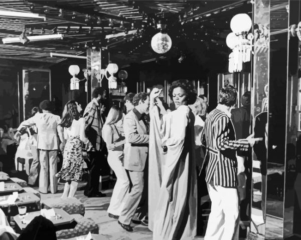 Black and White Vintage Disco paint by numbers