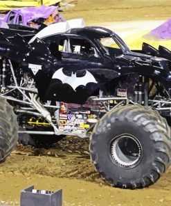 Black Batman Monster Truck paint by numbers