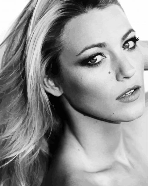 Blake Lively Black and White paint by numbers