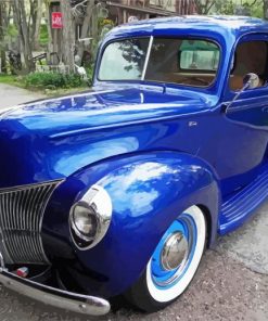 Blue 40 Ford Car paint by numbers