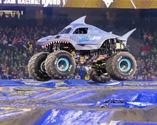 Blue Monster Truck paint by numbers