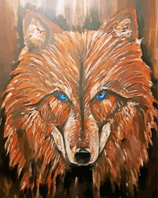 Brown Wolf Animal Art paint by numbers