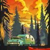 Camping Travel Trailer paint by numbers