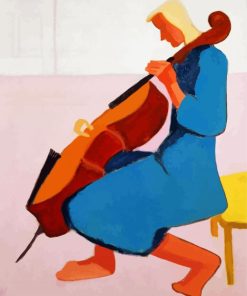 Cello Player by Milton Clark Avery paint by numbers