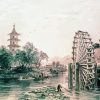 Chinese Old Water Mills Art paint by numbers