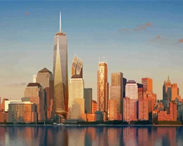 Cityscape Buildings paint by numbers