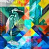 Colorful Abstract Cranes Birds paint by numbers