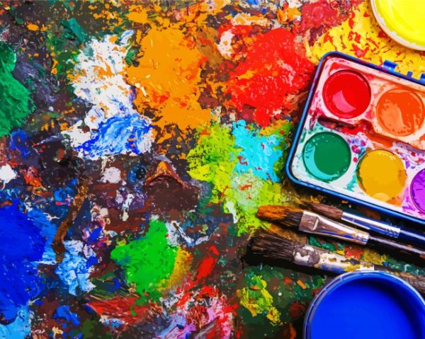 Colorful Paint Palettes paint by numbers