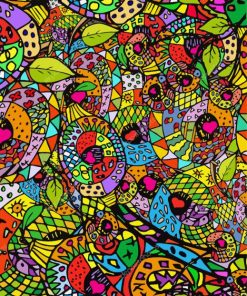 Colorful Zentangle paint by numbers