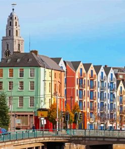 Colorful Buildings Cork City paint by numbers