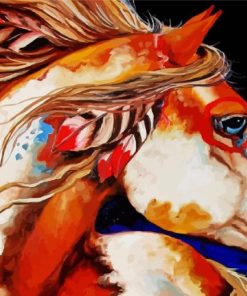 Colorful Native Horse paint by numbers