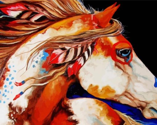 Colorful Native Horse paint by numbers