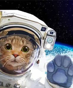 Cute Animal Astronaut in Space paint by numbers