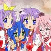 Cute Anime Girls Lucky Star paint by numbers