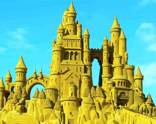 Golden Sand Castle paint by numbers